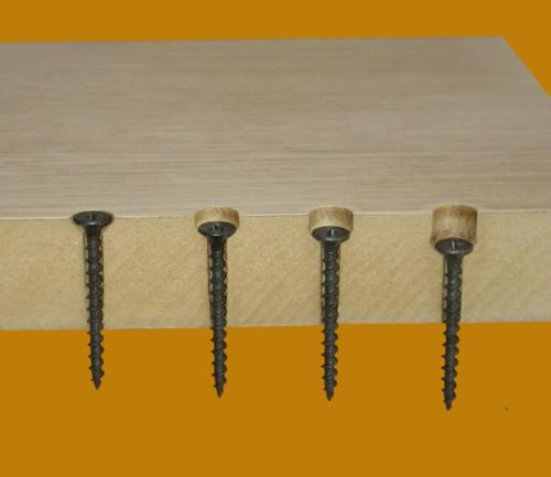 Screws placed inside  different depths of countersink holes made using CountersinkBuddy